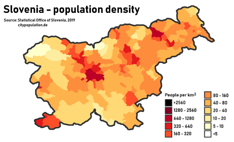 Densité population en Slovénie