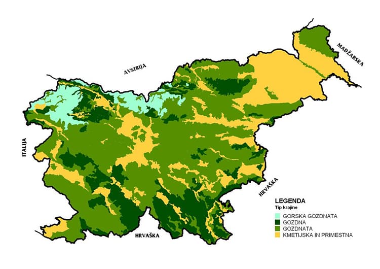 Cartes sur la Slovénie : mieux connaître le pays 6 carte des fôrets en slovénie